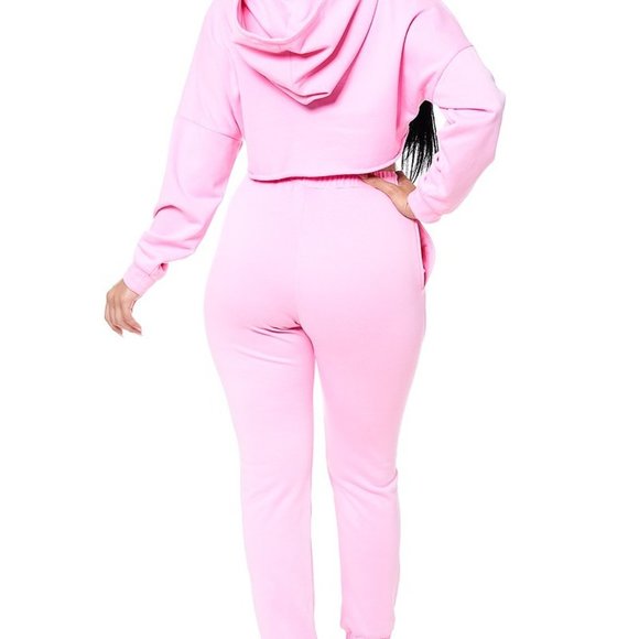 Pink Hoodie Sweatpants Tracksuit Set - Picture 6 of 11
